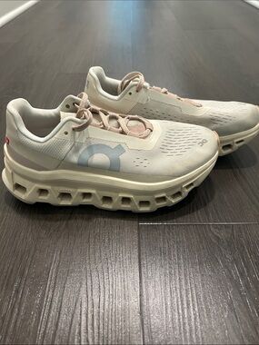 On Running Cloud Monster Sneakers in Cream & Blush Pink